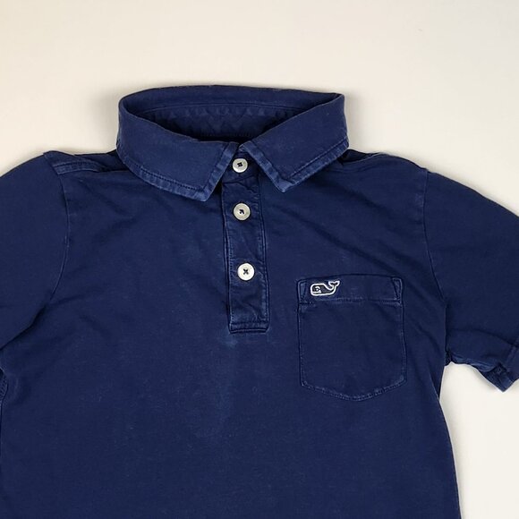 Vineyard Vines Navy Blue Soft Lightweight Short Sleeve Pocket Polo Shirt sz 6 - Picture 3 of 8